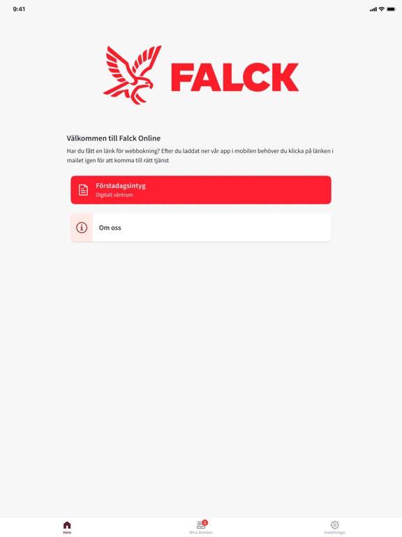Falck Online iPad screenshot 1
