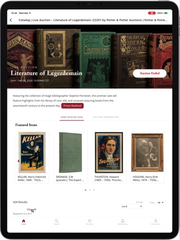 Potter & Potter Auctions iPad screenshot