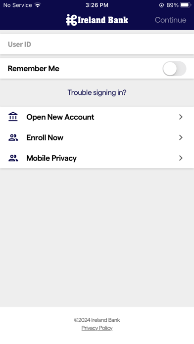 Ireland Bank Screenshot