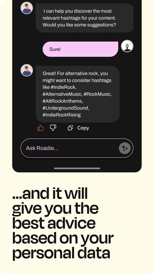 #6. Roadie: Your AI Artist Manager (iOS) 由: IndieFlow