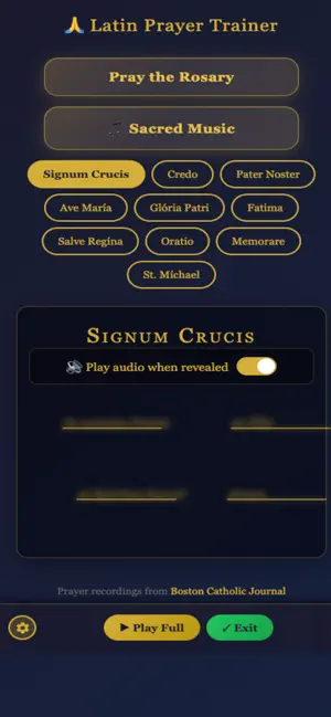 Latin Prayer Trainer screenshot 1