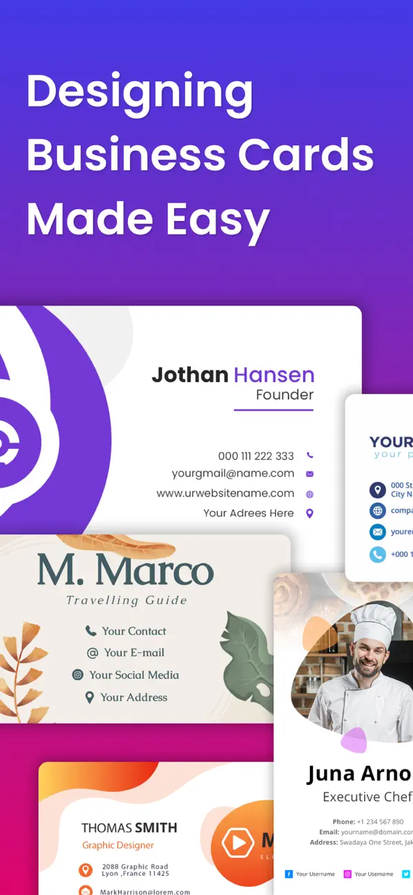 Screenshot #1 pour Business Card Maker: Generator