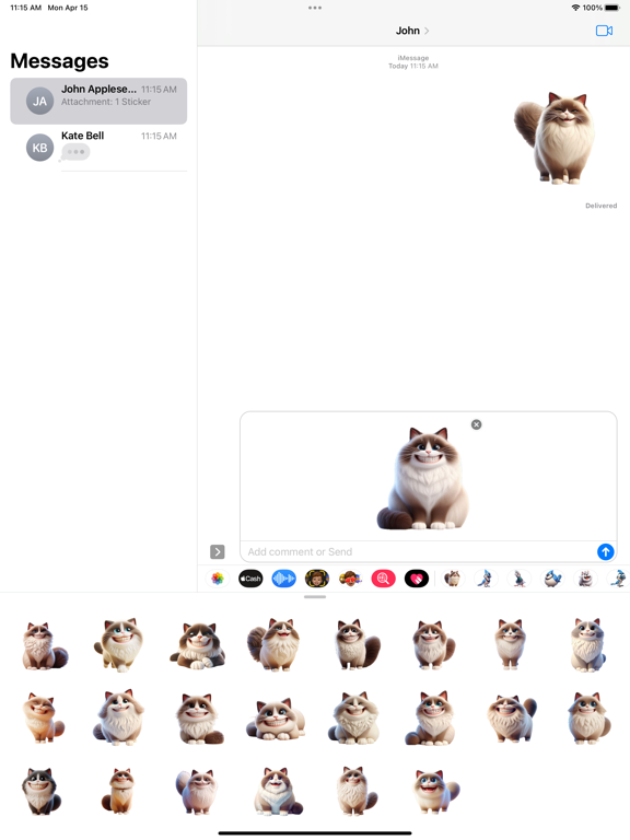 Screenshot #5 pour Happy Ragdoll Cat Stickers