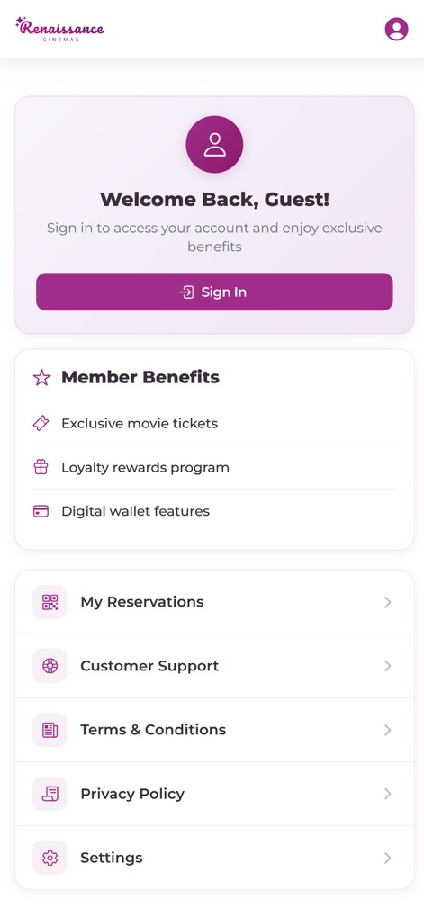 Renaissance Cinemas - Entertainment App | MWM