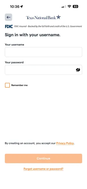Texas National Bank screenshot 1