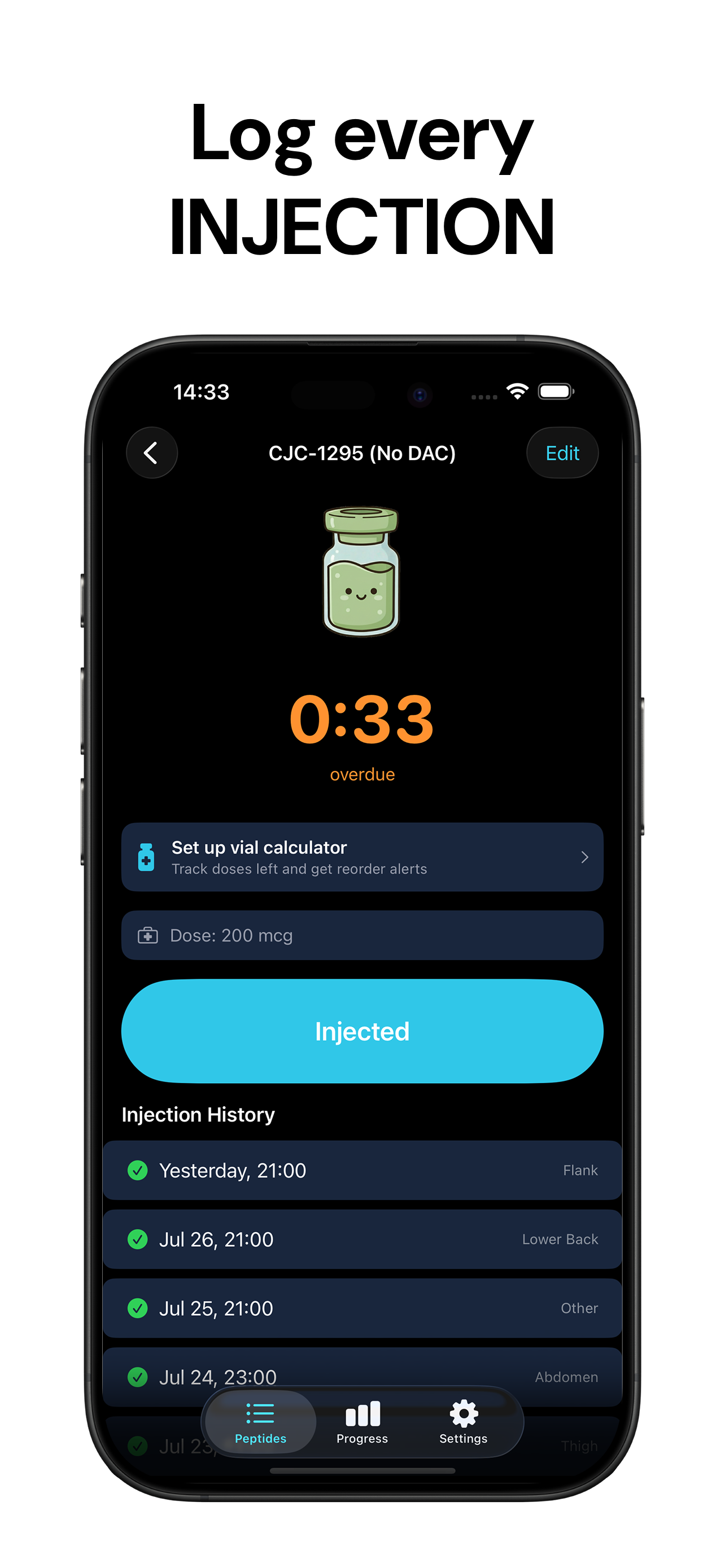 Peptide Tracker: Cycle screenshot 4