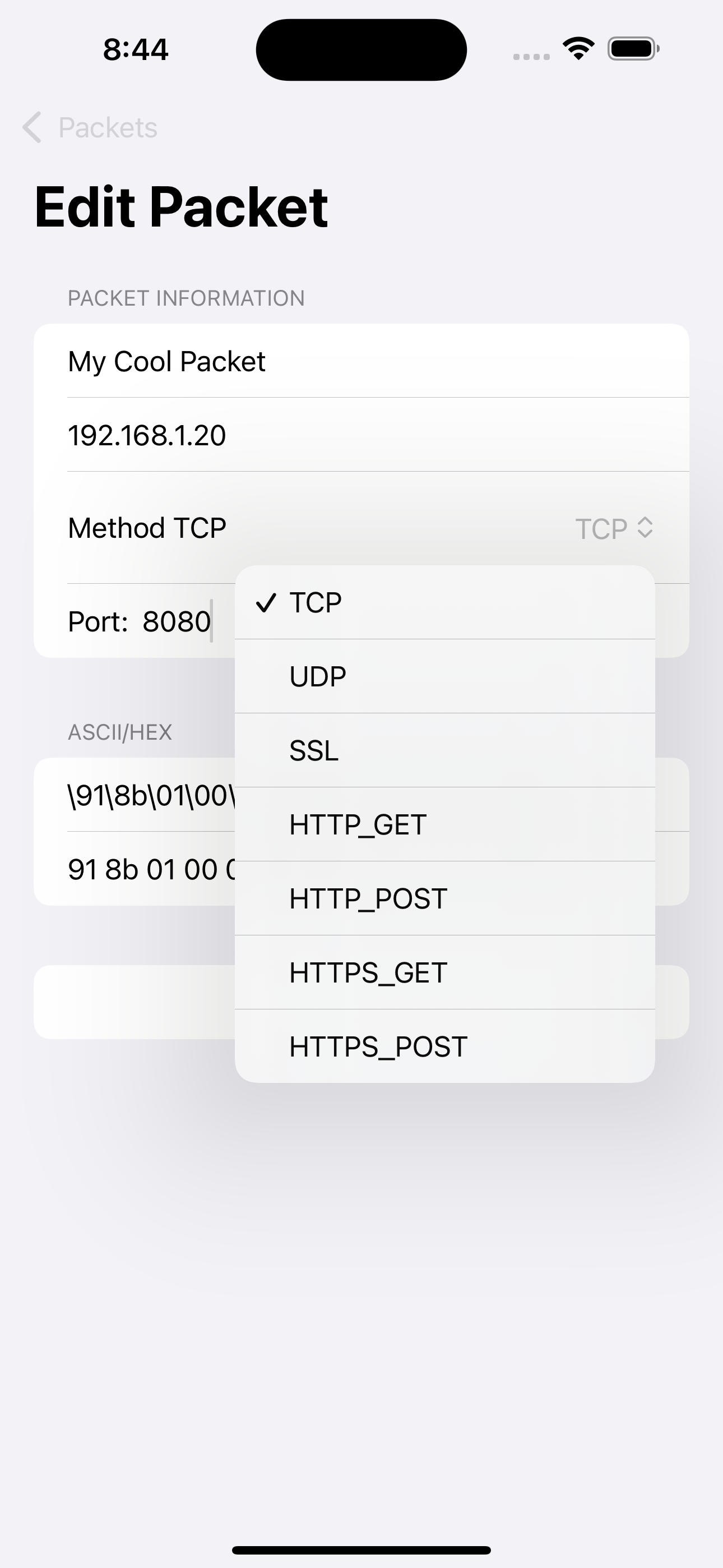 Packet Sender - UDP/ TCP/ SSL