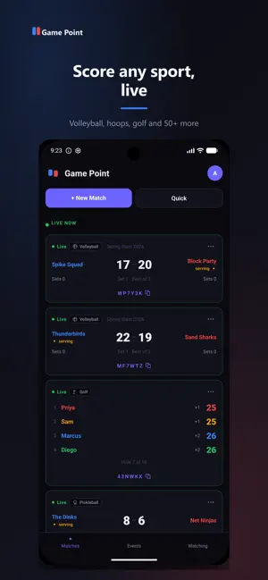 Game Point Live screenshot 1