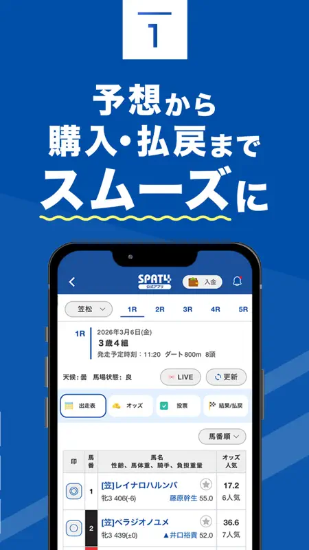 SPAT4 地方競馬公式アプリ 全場の投票と映像が楽しめる screenshot 3 of 7