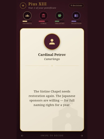 Conclave: Pope Simulator iPad screenshot