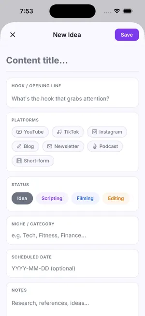 CreatorHustle: Content Planner screenshot 3