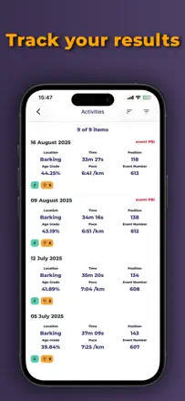 parkrun Official : capture d’écran 2 sur 8