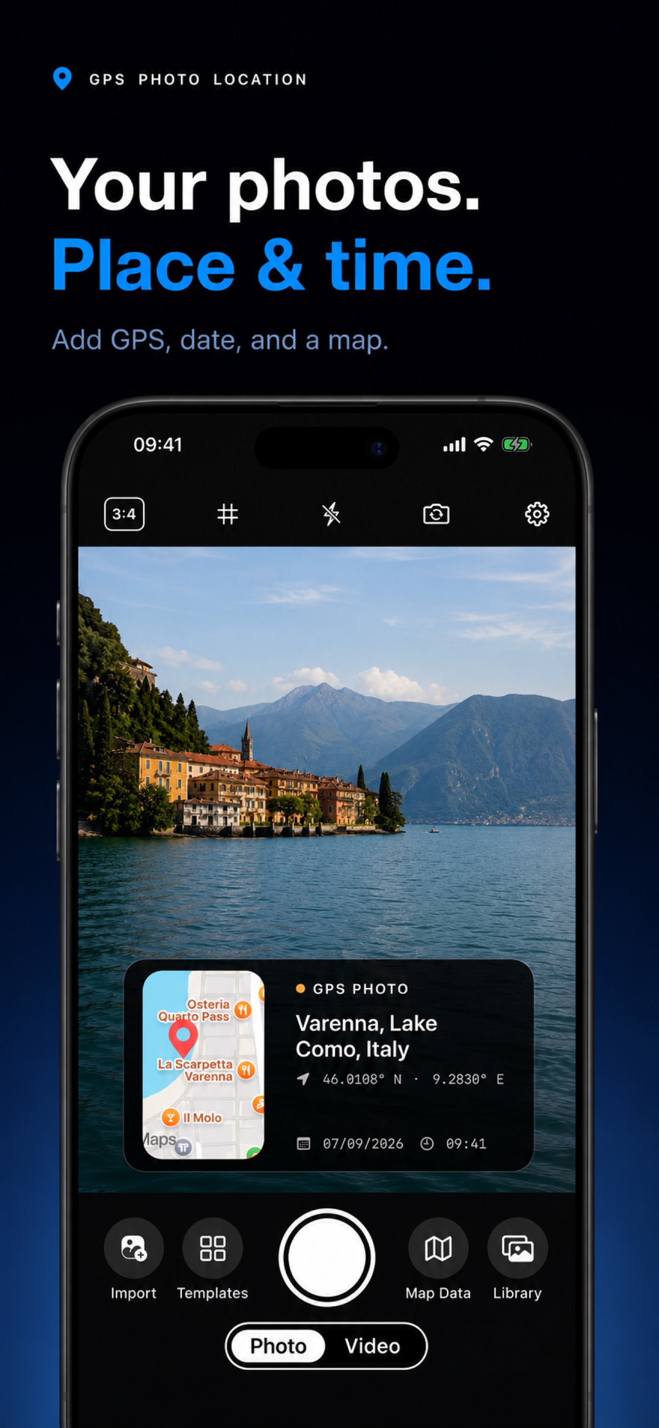 Screenshot 1 of GPS Photo Camera: Map & Time