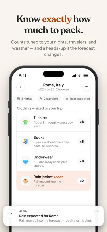 Alba: Travel Packing List screenshot 5 of 8