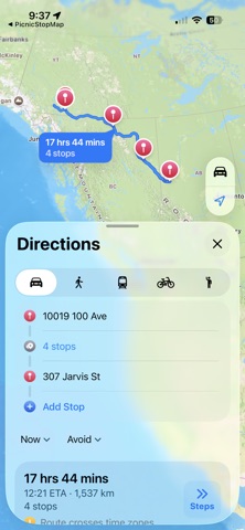 PicnicStopMap screenshot