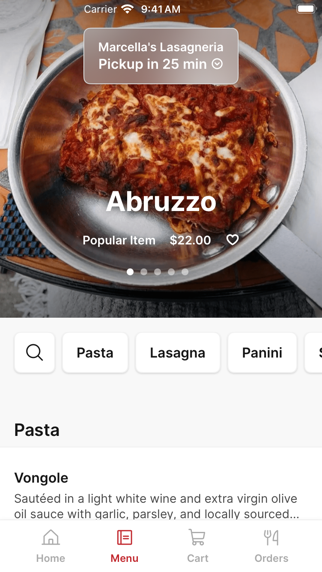 Screenshot 2 of Marcella's Lasagneria App