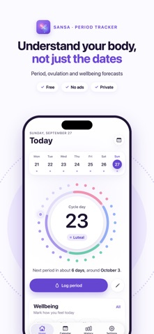 Sansa: Menstrual Calendar Screenshot 1 of 7