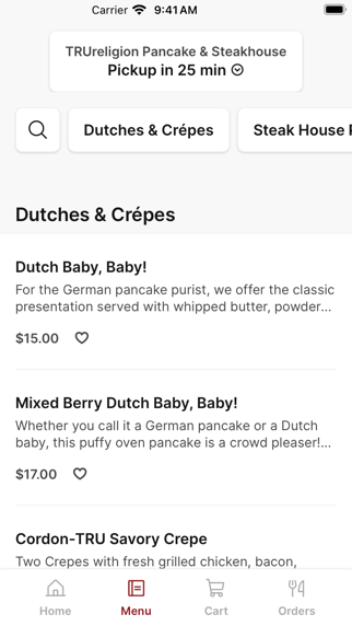 TRUreligion Pancake Steakhouse app screenshot
