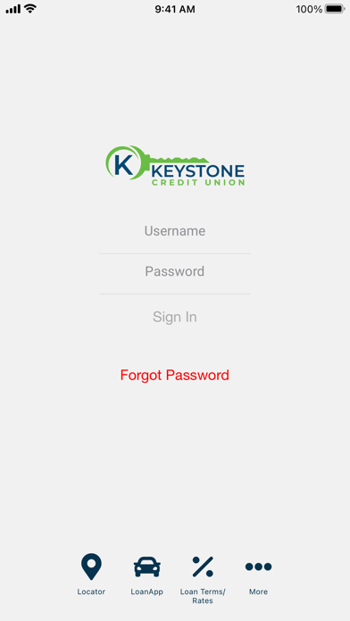 Keystone Credit Union Screenshot