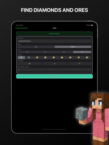Diamonds Finder For Minecraft iPad screenshot