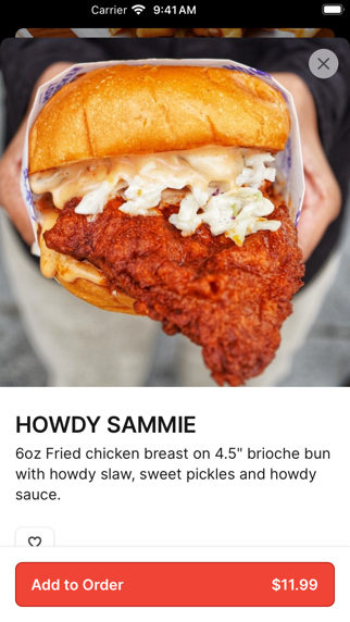 Howdy Hot Chicken To Go iPhone screenshot 3 - Food & Drink app