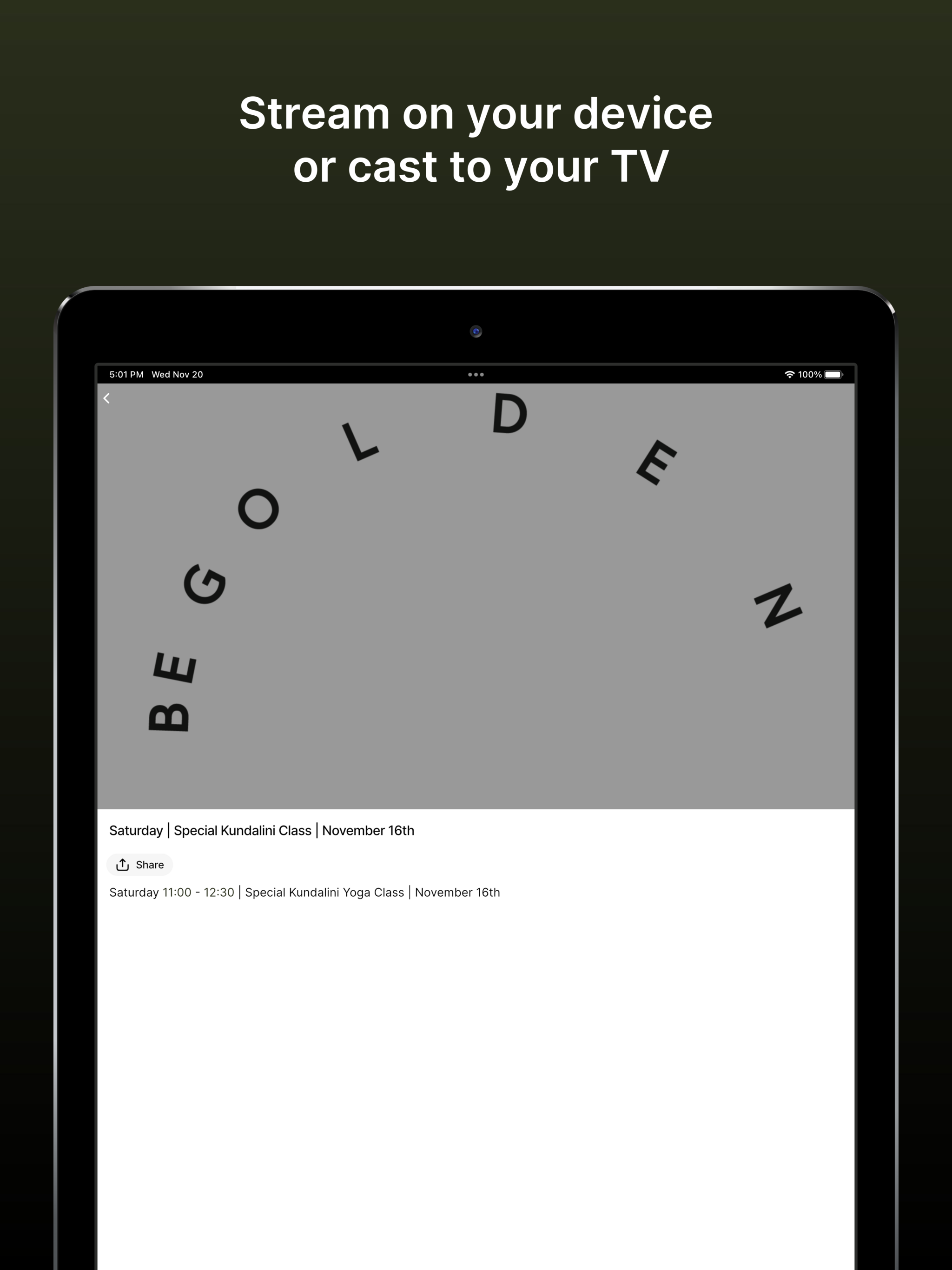 BE GOLDEN