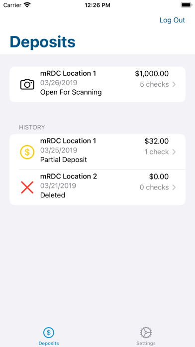 Camden Business Deposit Screenshot