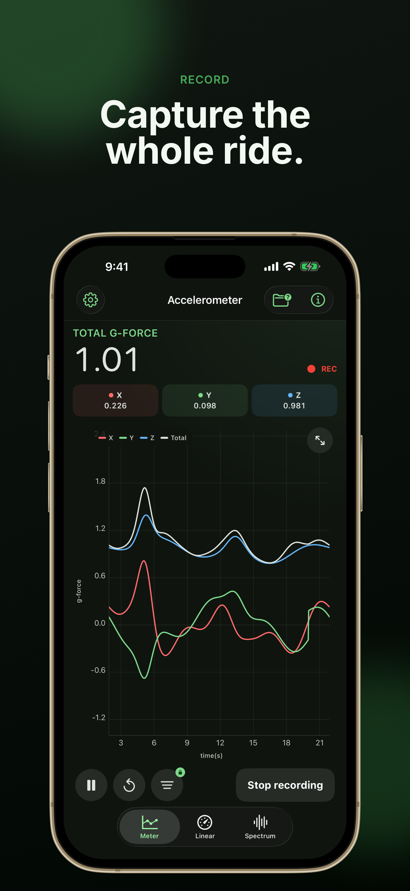 Physics Toolbox Accelerometer screenshot 2