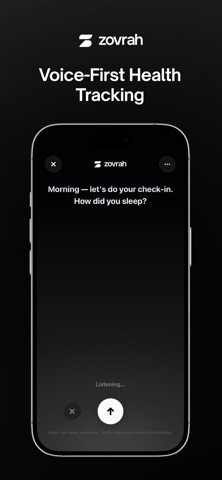ZOVRAH: Voice Health Coach iPhone screenshot