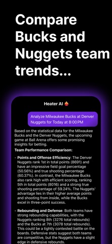Heater AI - Sports Chat iPhone screenshot