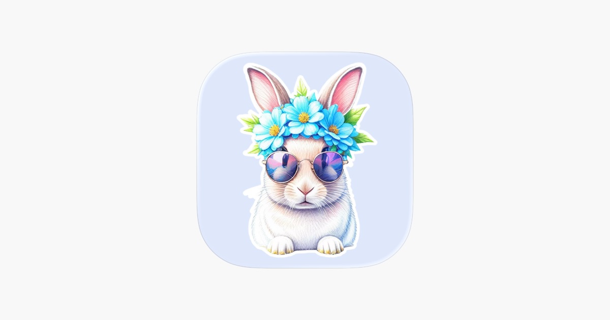 bunny greetings stickers: خصم 50% على مجموعة ملصقات أرنب لطيفة لفترة محدودة: خصم محدود على تطبيق