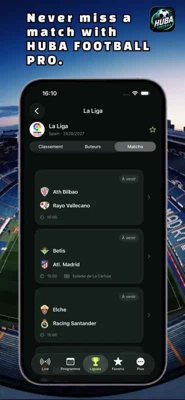 Huba Football Pro - Live screenshot 2 of 3