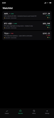 TRADR: AI Trade Plans Screenshot 3 of 5