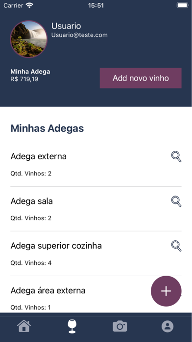 Wine Cellar App: Adega virtual Screenshot
