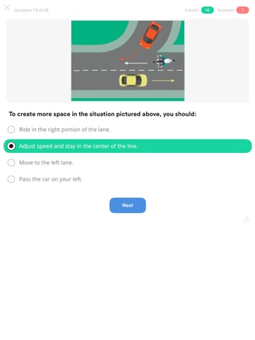 Motorcycle US DMV Permit test iPad screenshot