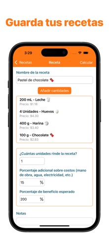 Calcular Costos Recetas iPhone screenshot 2
