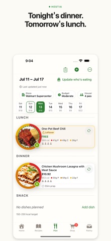 Hestia: Meal Planner & Grocery iPhone screenshot