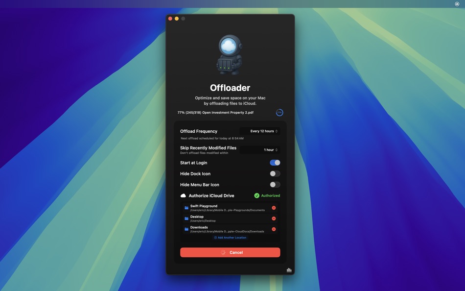 #4. Offloader (macOS) By: Eric Mann