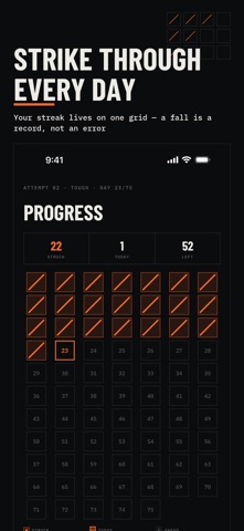 Mission75: 75 Days Challenge iPhone screenshot