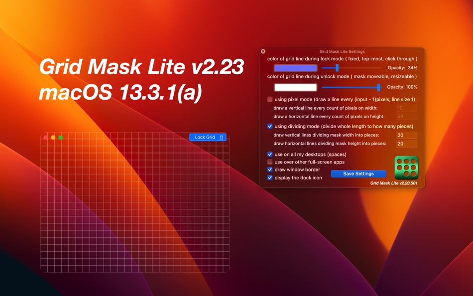 #2. Grid Mask Lite (macOS) 来自: Jiulong Zhao