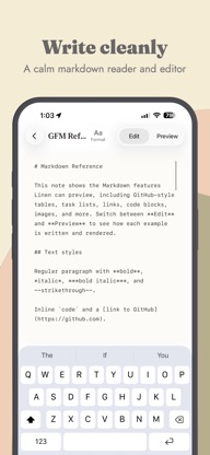 Markdown Editor: Linen screenshot 1