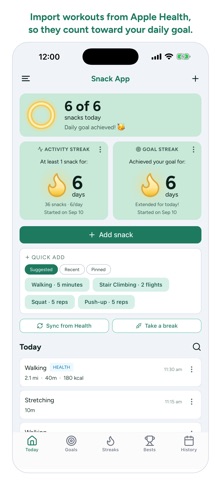 Snack App: Exercise Reminders Screenshot 8 of 9