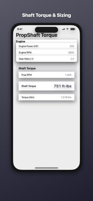 Propeller Shaft Torque Calc Screenshot 1 of 3