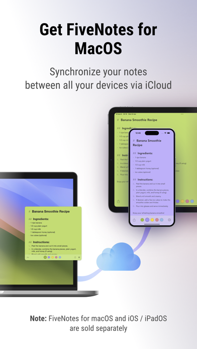 FiveNotes Mobile Screenshot