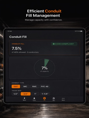 BendMarks: Conduit Bender NEC iPad screenshot