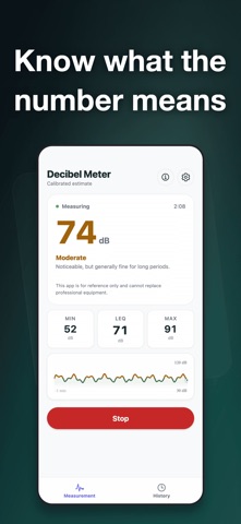 Decibel Meter & Sound Level dB iPhone screenshot