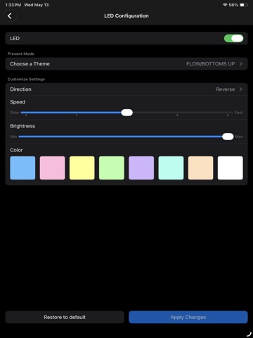 PowerPanel Bluetooth iPad screenshot