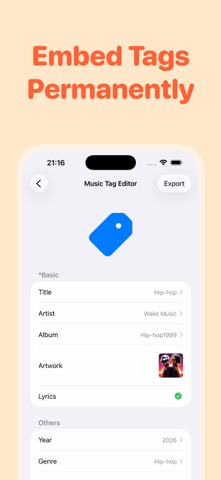 Waketag: Music Tag Editor iPhone screenshot