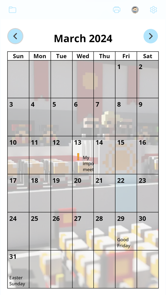 #2. EZ Calendar Maker (iOS) 由: Brandon Stecklein