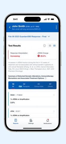 Guardant Health Portal screenshot